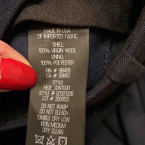 Theory Heze Contour 100% virgin Wool navy blue cropped cuffed hem light pants 10 - Picture 7 of 11